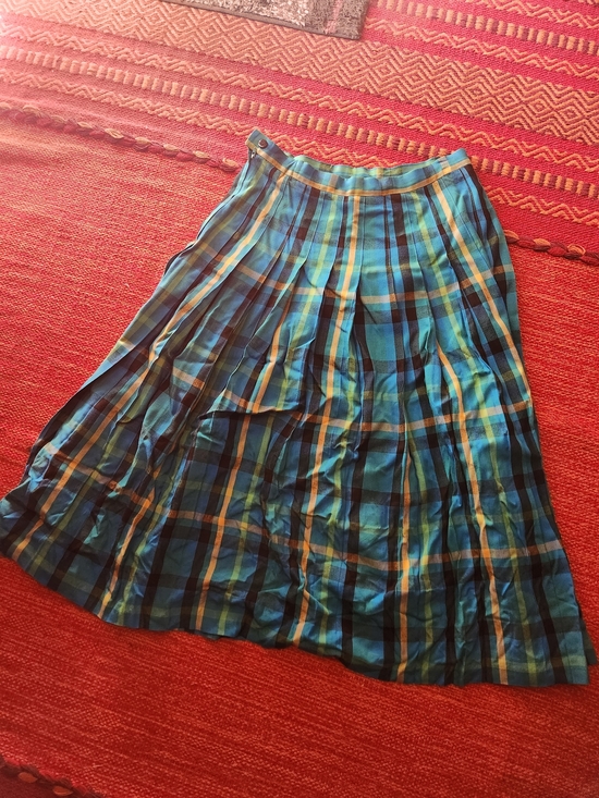 Pendleton Dresses & Skirts - Pendleton Blue Plaid Pleated Midi Skirt with Yellow Accents